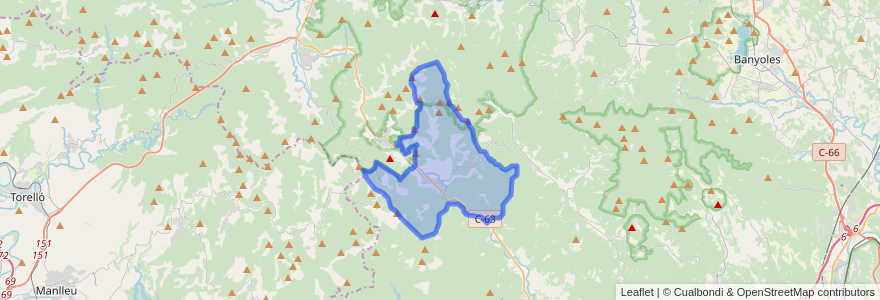 Mapa de ubicacion de les Planes d'Hostoles.