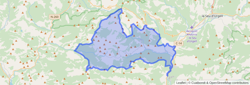 Mapa de ubicacion de les Valls d'Aguilar.