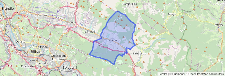 Mapa de ubicacion de Lezama.