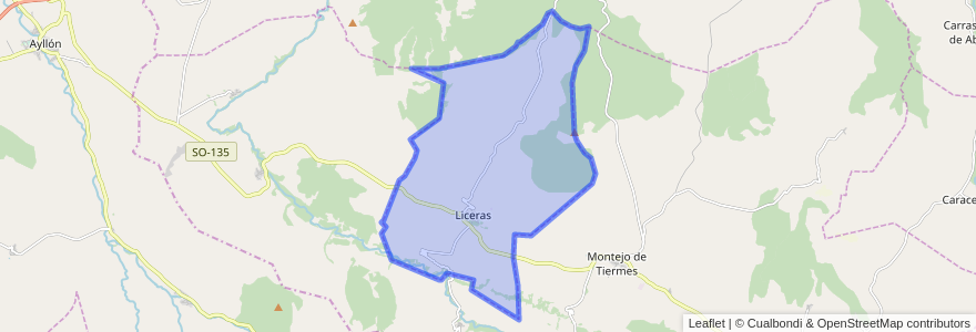 Mapa de ubicacion de Liceras.