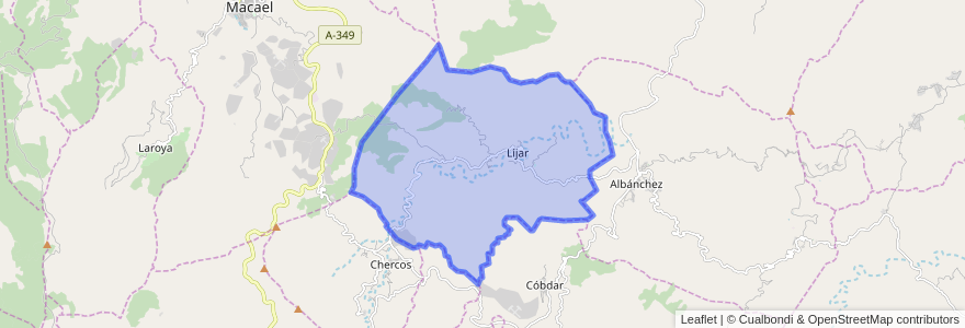 Mapa de ubicacion de Líjar.