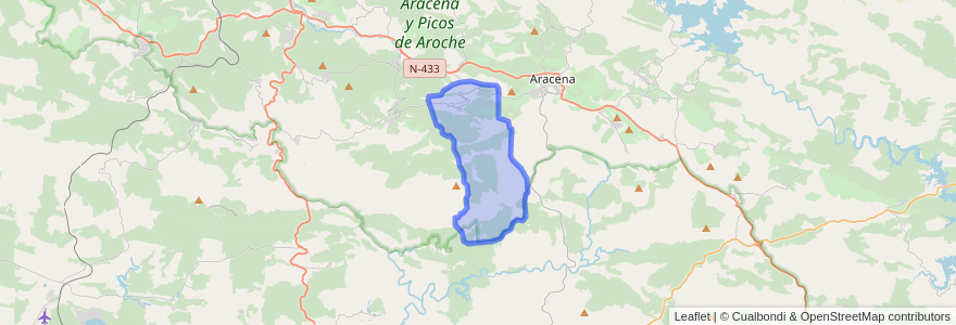 Mapa de ubicacion de Linares de la Sierra.