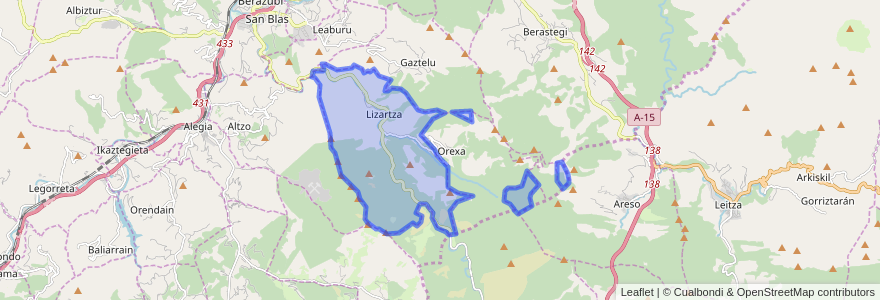 Mapa de ubicacion de Lizartza.