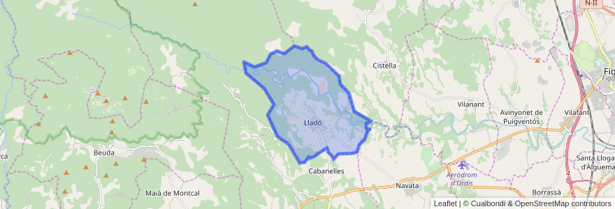 Mapa de ubicacion de Lladó.