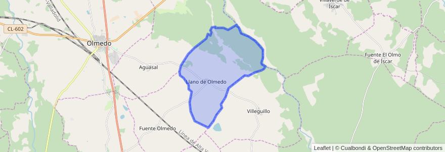 Mapa de ubicacion de Llano de Olmedo.