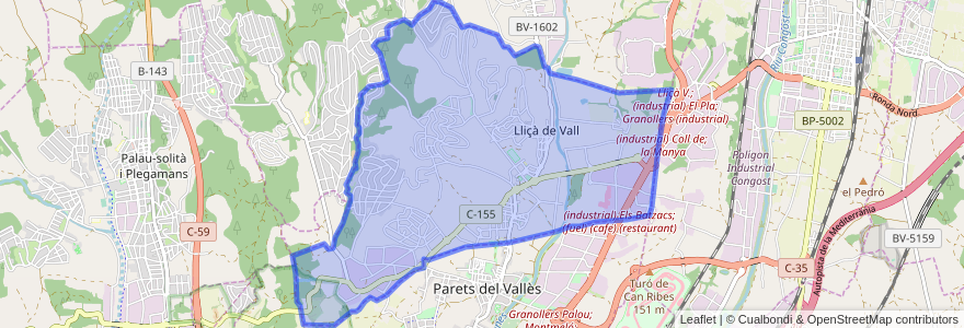 Mapa de ubicacion de Lliçà de Vall.