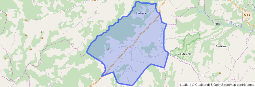 Mapa de ubicacion de Llobera.