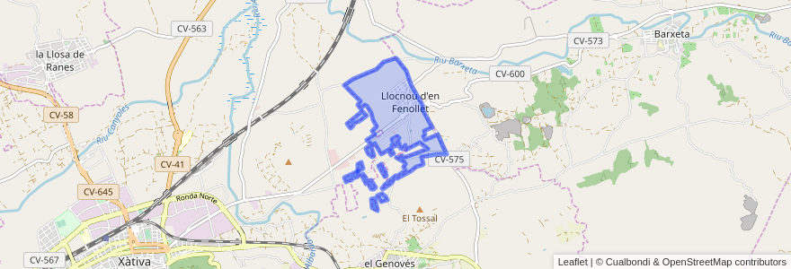 Mapa de ubicacion de Llocnou d'en Fenollet.