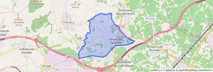 Mapa de ubicacion de Llorenç del Penedès.