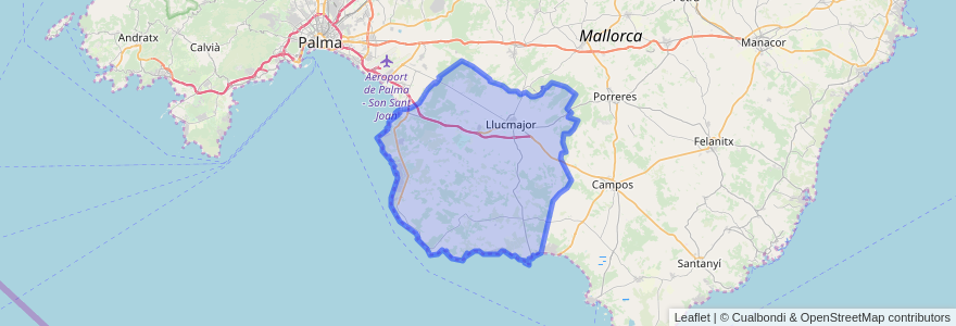 Mapa de ubicacion de Llucmajor.