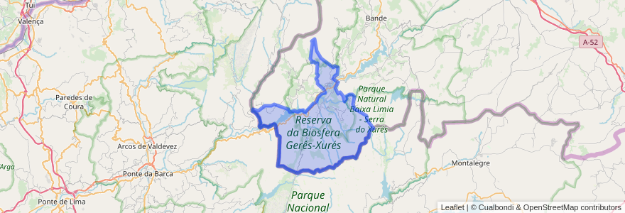 Mapa de ubicacion de Lobios.