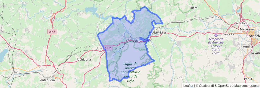 Mapa de ubicacion de Loja.