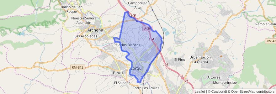 Mapa de ubicacion de Lorquí.