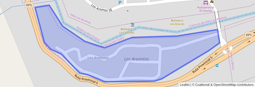 Mapa de ubicacion de Los Aromitos.