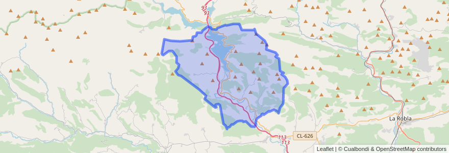 Mapa de ubicacion de Los Barrios de Luna.