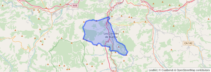 Mapa de ubicacion de Los Corrales de Buelna.