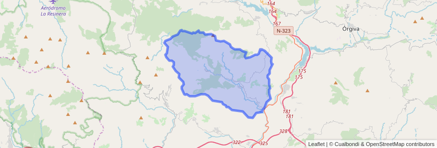 Mapa de ubicacion de Los Guájares.