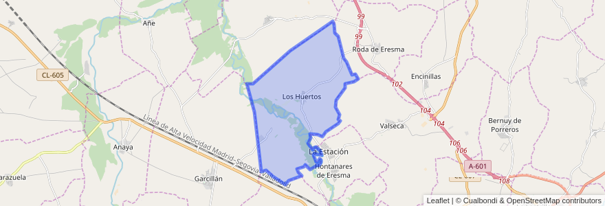 Mapa de ubicacion de Los Huertos.