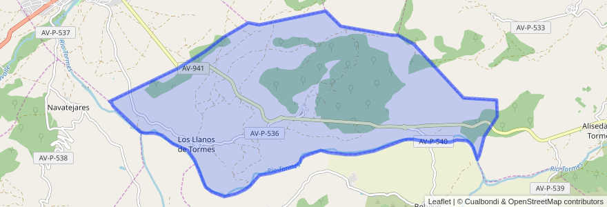 Mapa de ubicacion de Los Llanos de Tormes.