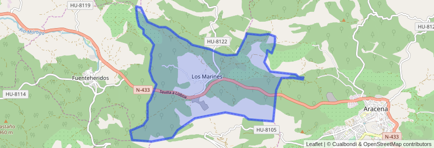 Mapa de ubicacion de Los Marines.