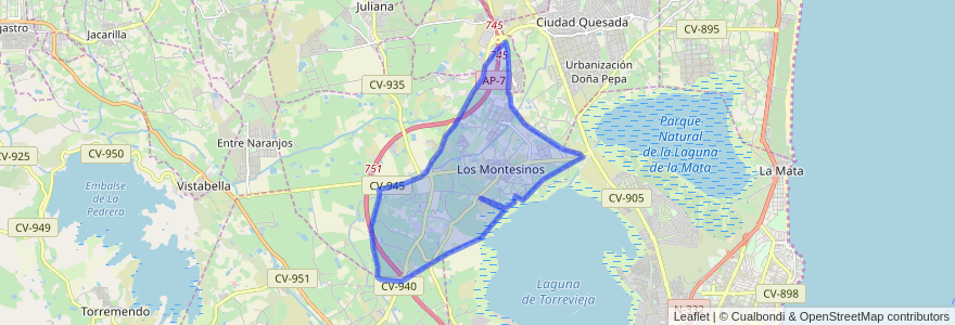 Mapa de ubicacion de Los Montesinos.