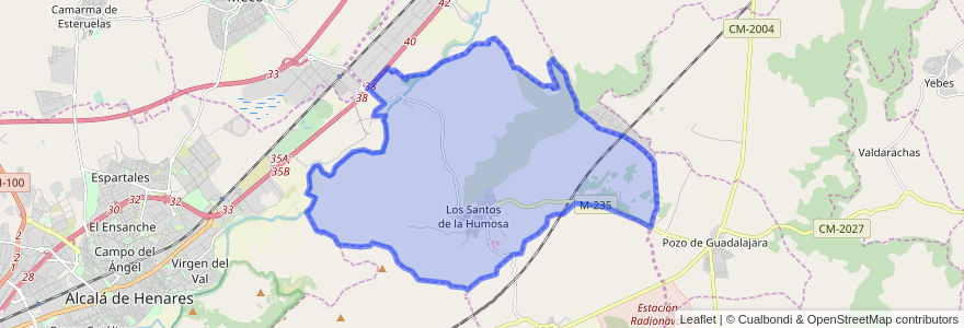 Mapa de ubicacion de Los Santos de la Humosa.