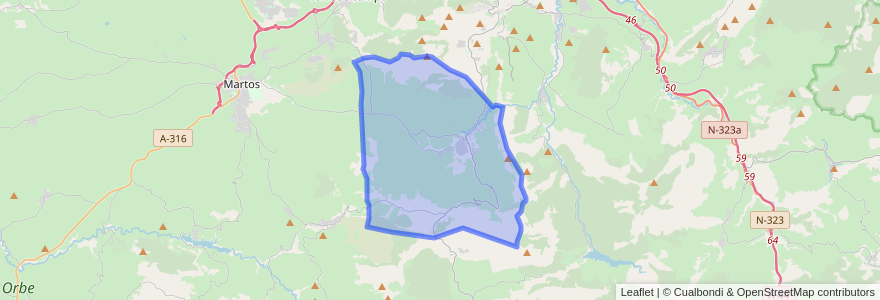 Mapa de ubicacion de Los Villares.