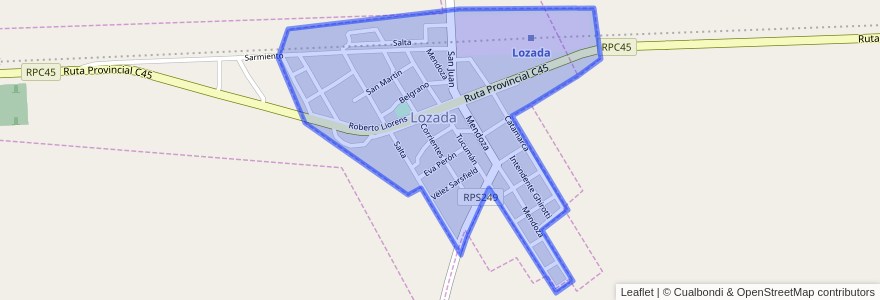 Mapa de ubicacion de Lozada.