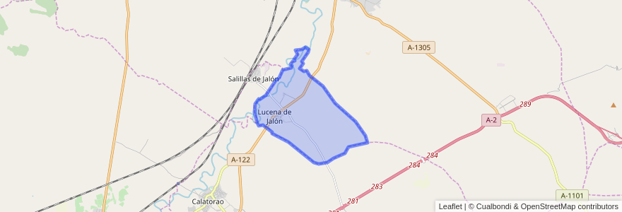 Mapa de ubicacion de Lucena de Jalón.