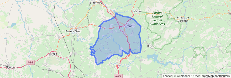 Mapa de ubicacion de Lucena.