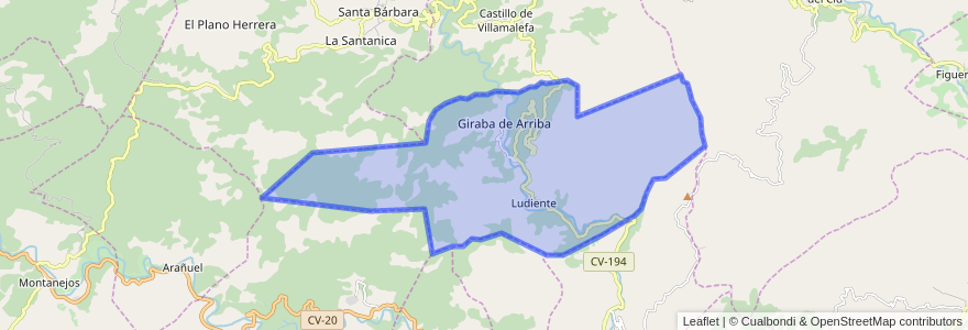 Mapa de ubicacion de Ludiente.