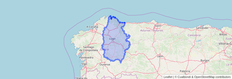 Mapa de ubicacion de Lugo.