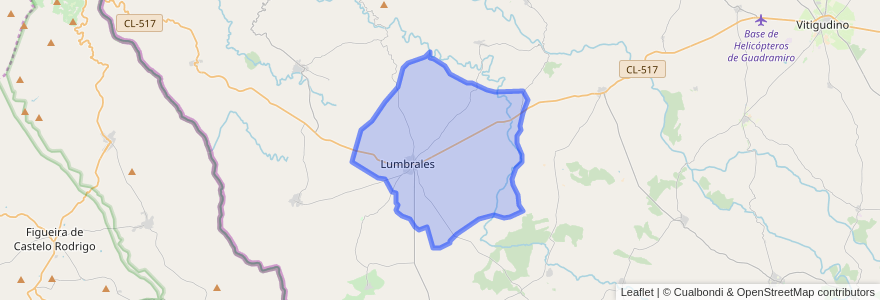 Mapa de ubicacion de Lumbrales.