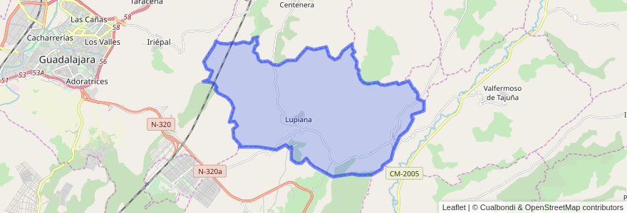 Mapa de ubicacion de Lupiana.