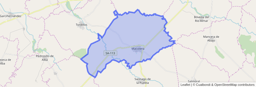 Mapa de ubicacion de Macotera.