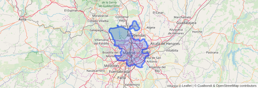 Mapa de ubicacion de Madrid.