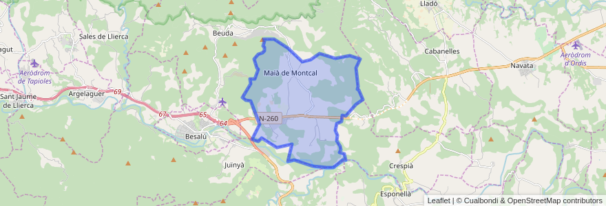 Mapa de ubicacion de Maià de Montcal.