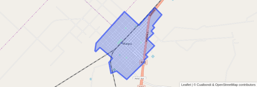 Mapa de ubicacion de Maipú.