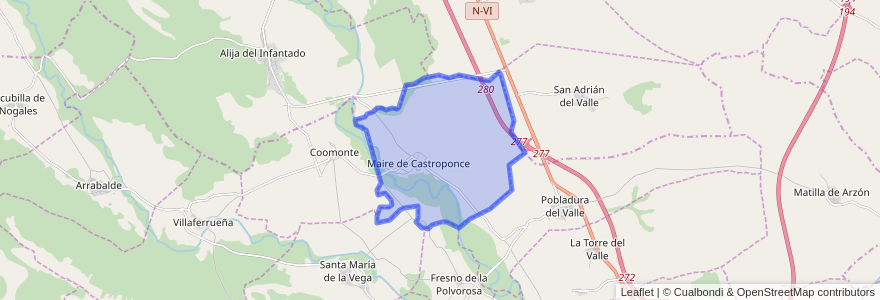 Mapa de ubicacion de Maire de Castroponce.