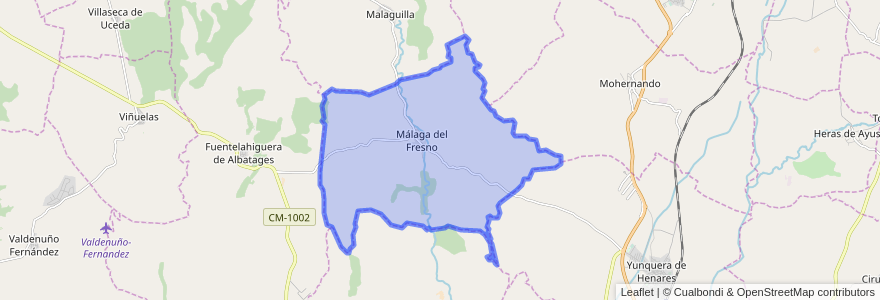 Mapa de ubicacion de Málaga del Fresno.