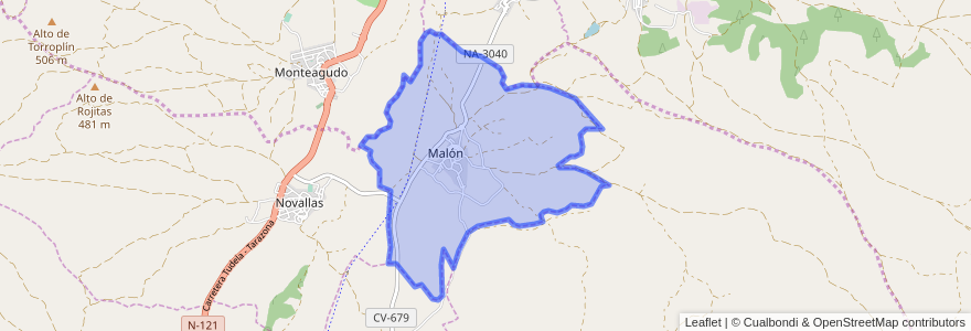 Mapa de ubicacion de Malón.