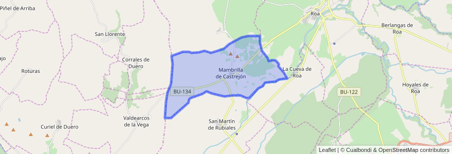 Mapa de ubicacion de Mambrilla de Castrejón.