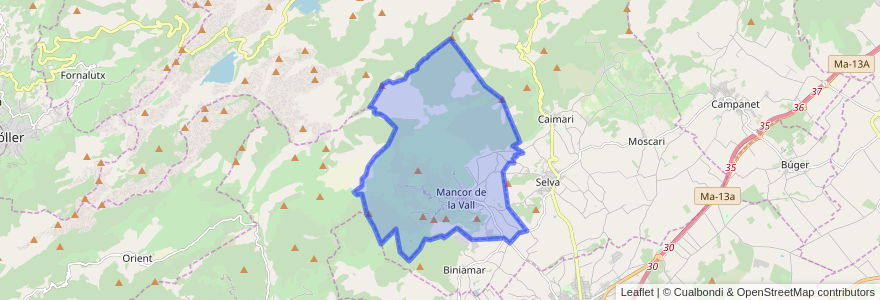 Mapa de ubicacion de Mancor de la Vall.