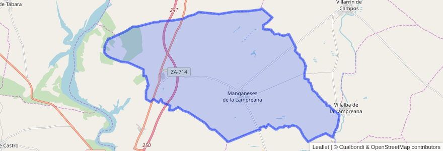 Mapa de ubicacion de Manganeses de la Lampreana.