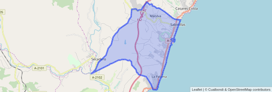 Mapa de ubicacion de Manilva.