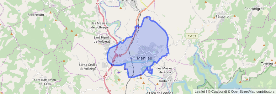 Mapa de ubicacion de Manlleu.