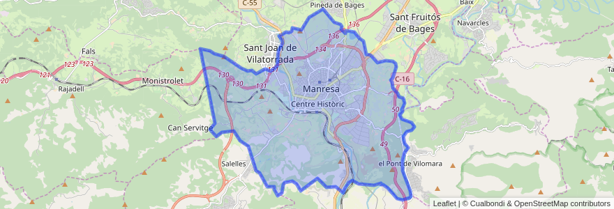 Mapa de ubicacion de Manresa.