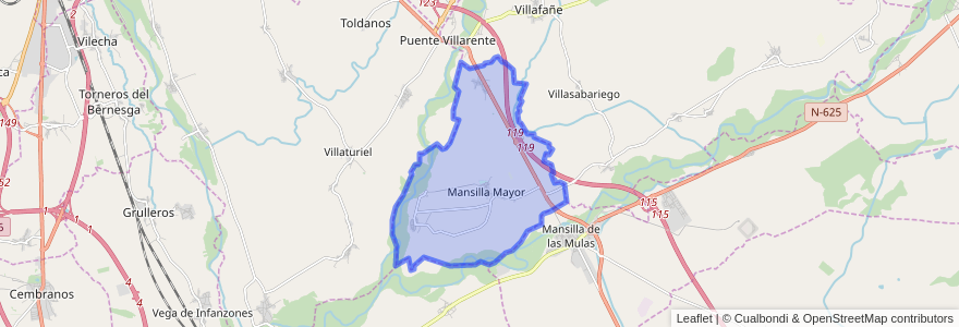 Mapa de ubicacion de Mansilla Mayor.