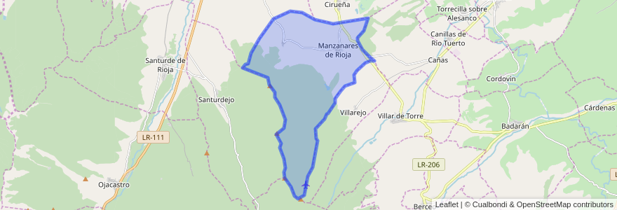 Mapa de ubicacion de Manzanares de Rioja.