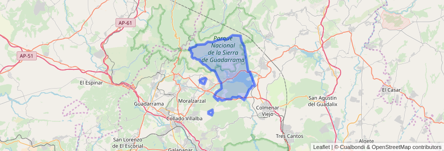 Mapa de ubicacion de Manzanares el Real.